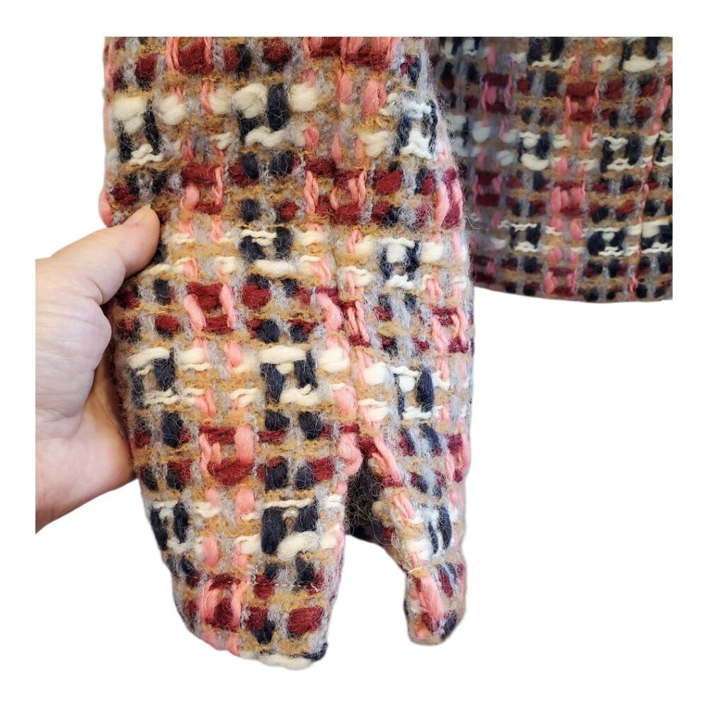 FASHIONISTA SZ M Vintage Tweed Wool/Mohair Blend Blazer  Pink Red Tan Made USA - Picture 5 of 9